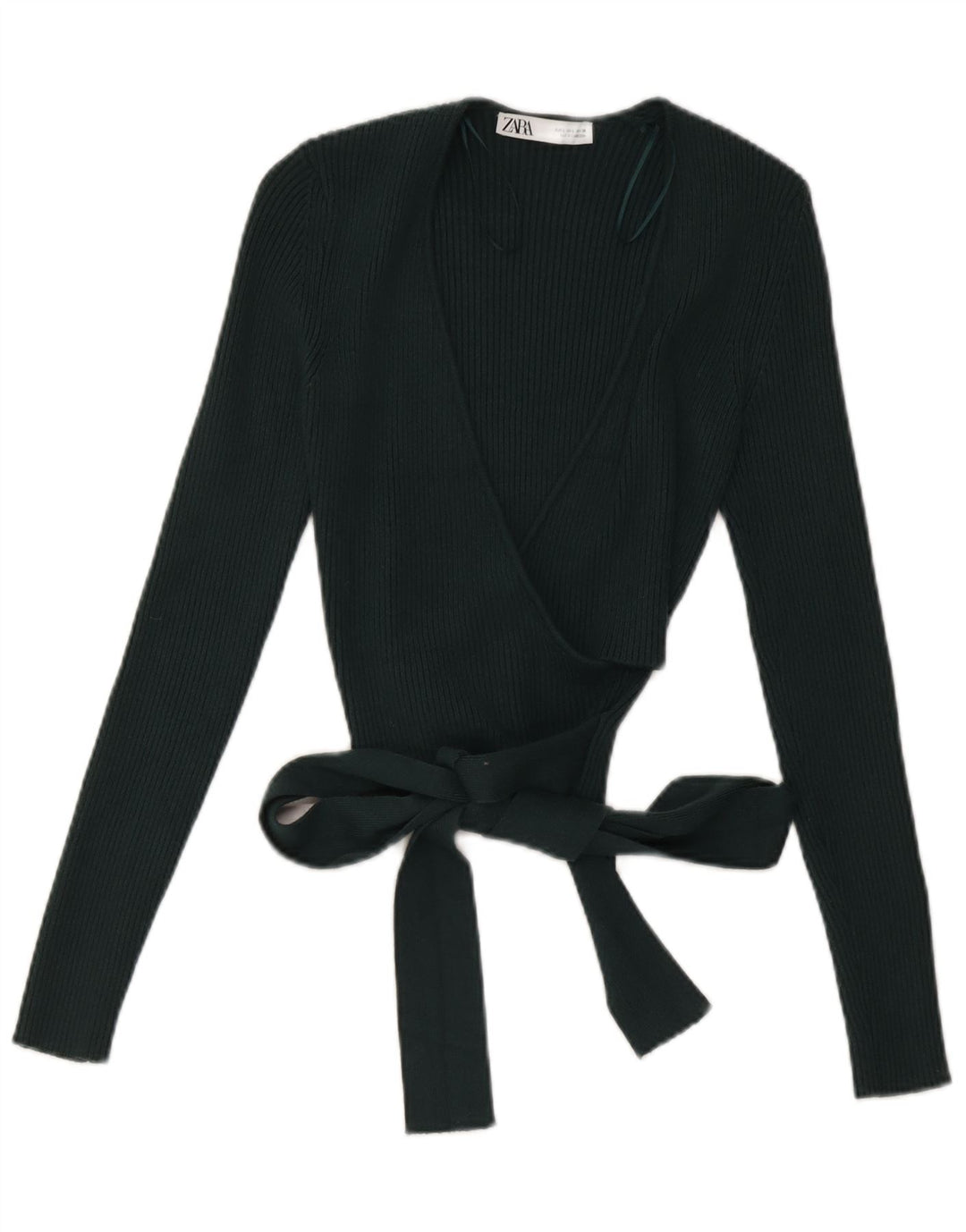 Top cardigan avvolgente da donna Zara UK 14 grande viscosa verde