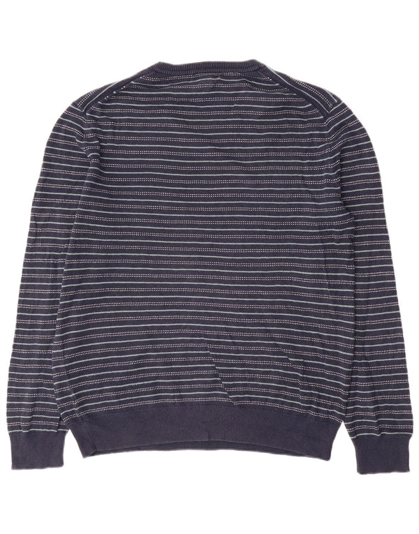 Gap Maglione da uomo con scollo a V in cotone a righe medie blu navy