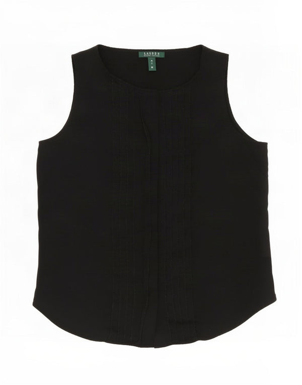 Camicetta senza maniche da donna Ralph Lauren UK 16 grande poliestere nero