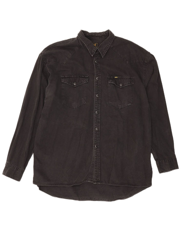 Camicia di jeans Lee Riders da uomo XL in cotone nero
