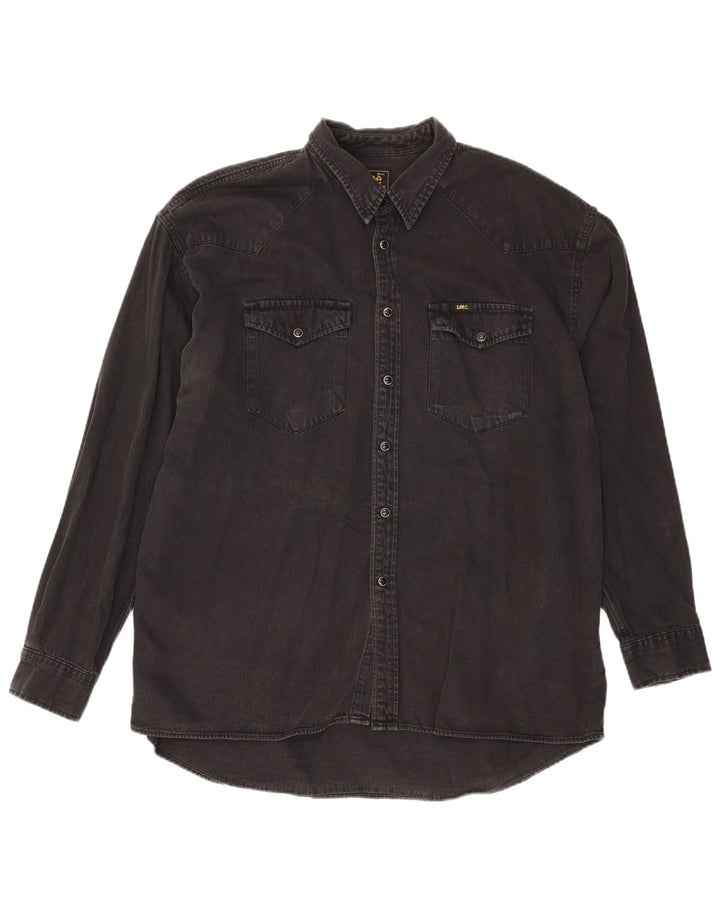 Camicia di jeans Lee Riders da uomo XL in cotone nero