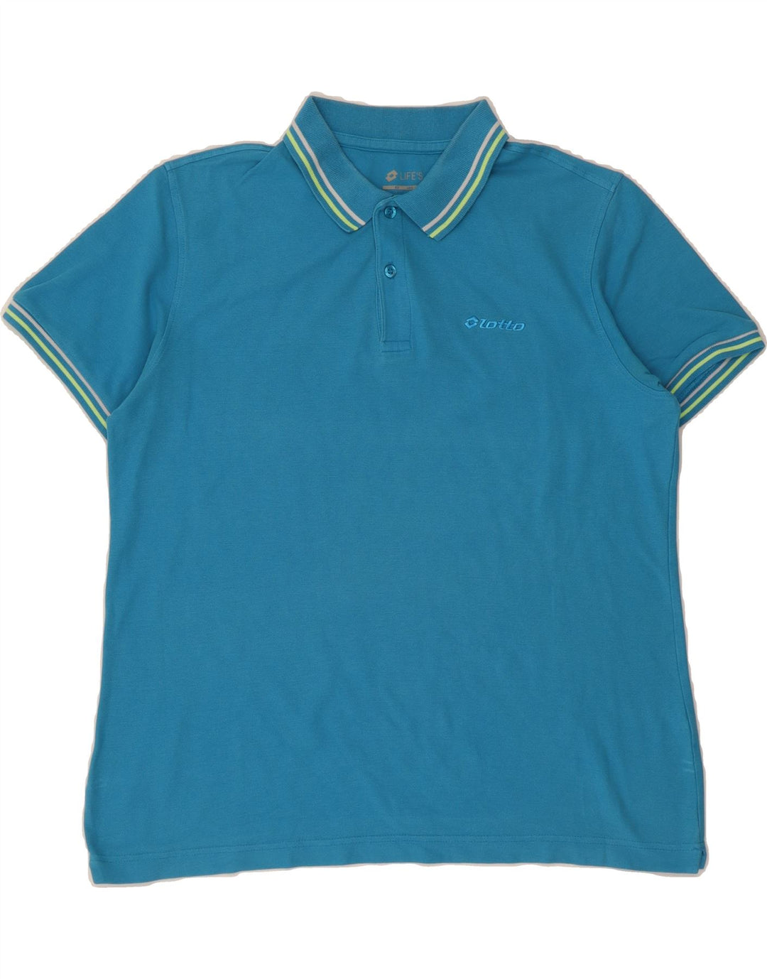LOTTO Mens Polo Shirt Medium Blue Cotton Vintage Lotto and Second-Hand Lotto from Messina Hembry 
