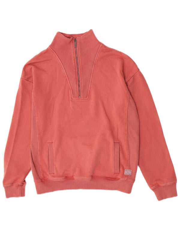 Felpa oversize con collo con zip da donna Fat Face, maglione UK 10 piccolo rosa