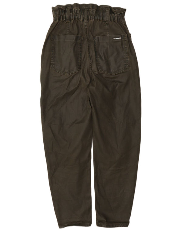 Pantaloni casual affusolati a vita alta da donna Zara EU 32 2XS W22 L24 Cachi