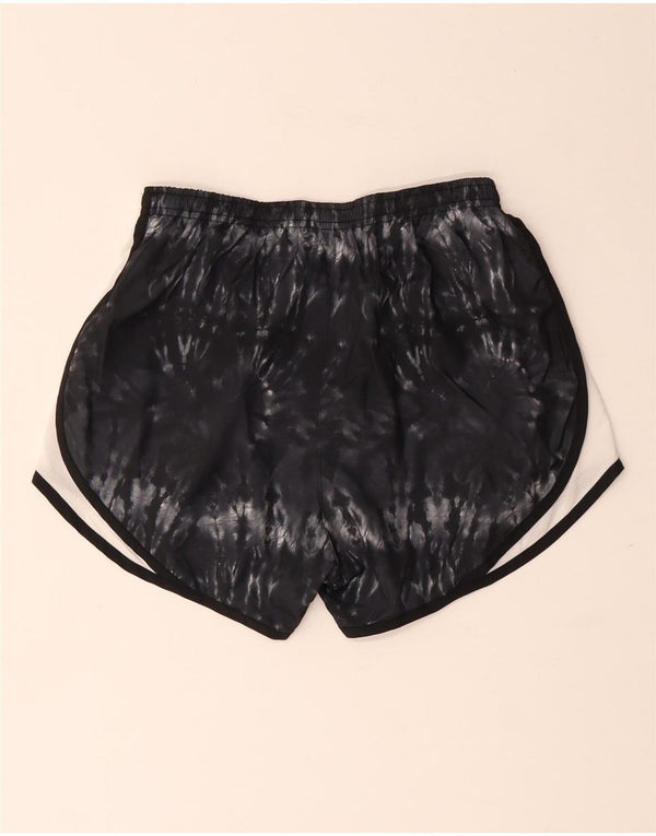 Pantaloncini sportivi Nike Dri Fit da donna UK 8 Small Nero Tie Dye Poliestere