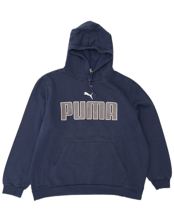 Felpa con cappuccio grafica da uomo Puma XL in cotone blu navy