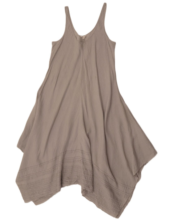 Eileen Fisher Womens Asymmetric Tent Dress UK 14 Medium Grey Linen