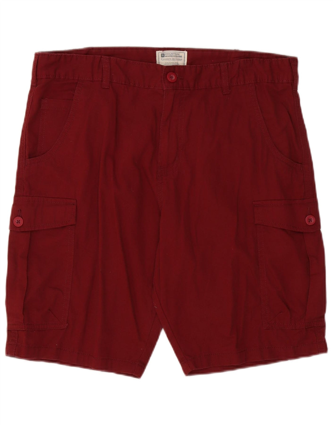 MOUNTAIN WAREHOUSE Pantaloncini cargo da uomo W34 Large in cotone bordeaux