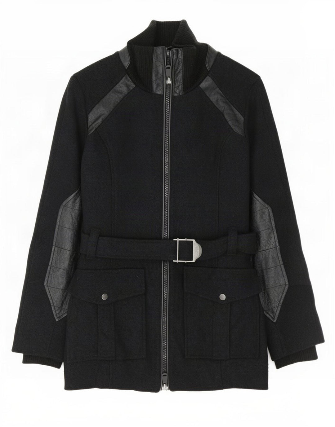 Cappotto giacca a vento da donna Diesel UK 10 piccolo in lana color block nero