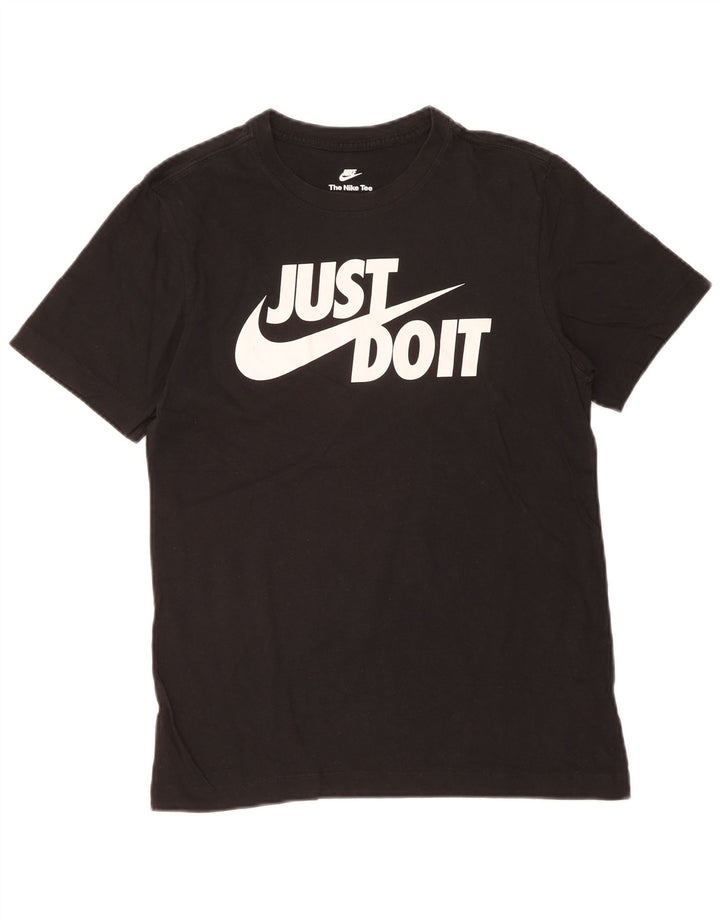 NIKE Mens Graphic T-Shirt Top Small Black Cotton