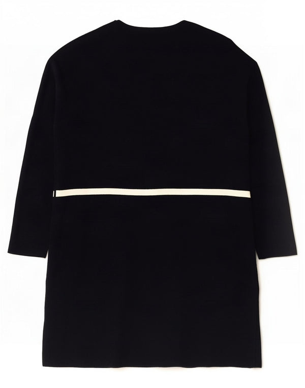 Maglione cardigan lungo da donna Jigsaw UK 14 Large Blu Navy Colourblock
