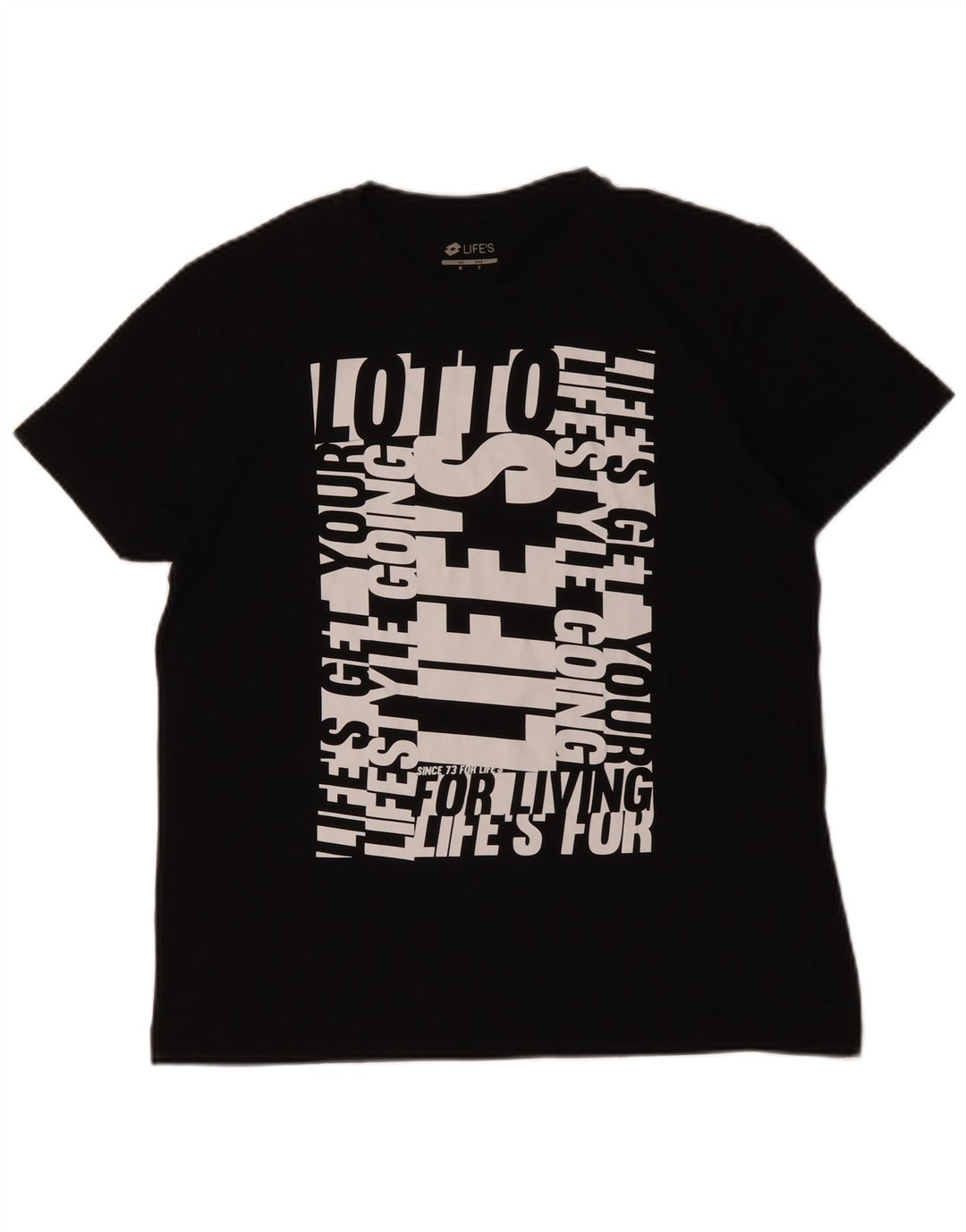T-shirt grafica da uomo LOTTO Top piccola in cotone nero