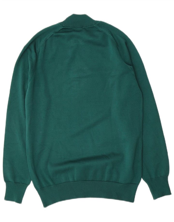 Maglione maglione vintage da donna con collo dolcevita UK 12 Verde medio