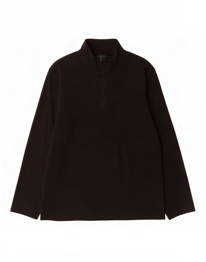 Maglione in pile da uomo con zip e collo Mountain Warehouse medio nero