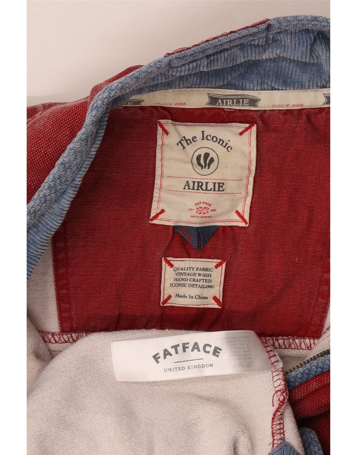 FAT FACE Felpa da uomo Airlie con zip e collo maglione 2XL cotone rosso