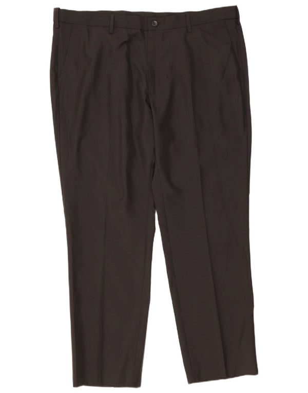 Pantaloni da abito dritti da uomo Marks & Spencer vestibilità regolare W42 L31 neri