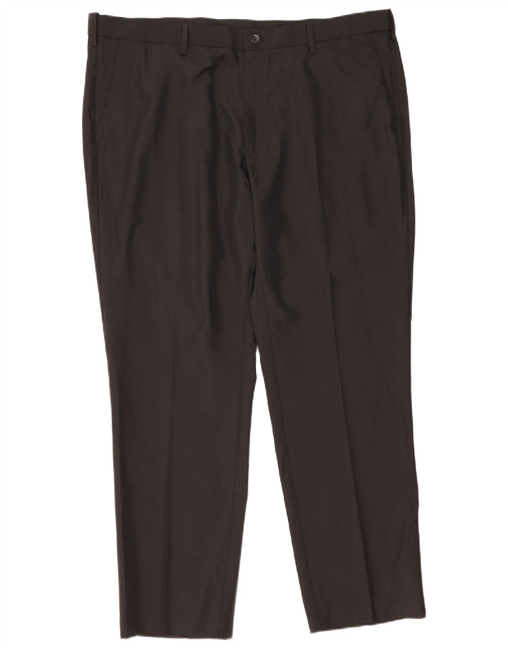 Pantaloni da abito dritti da uomo Marks & Spencer vestibilità regolare W42 L31 neri