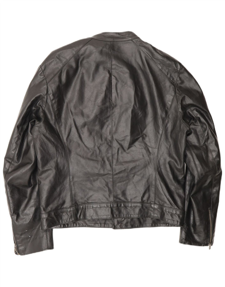 Giacca in pelle vintage da uomo UK 40 grande in pelle nera