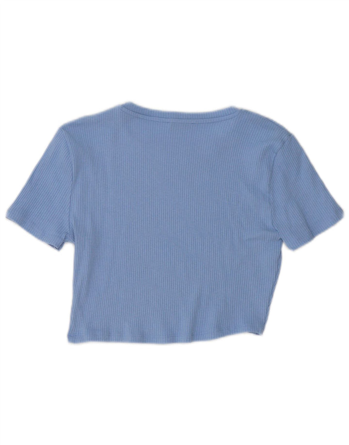 ZARA T-shirt corta da donna Top UK 14 grande blu