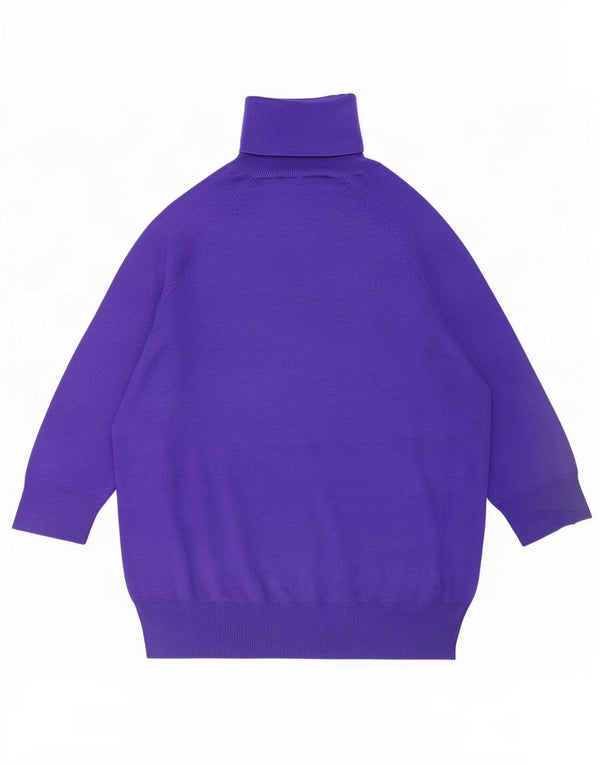Maglione Zara da donna con collo alto e maniche a 3/4 UK 10 piccolo viscosa viola