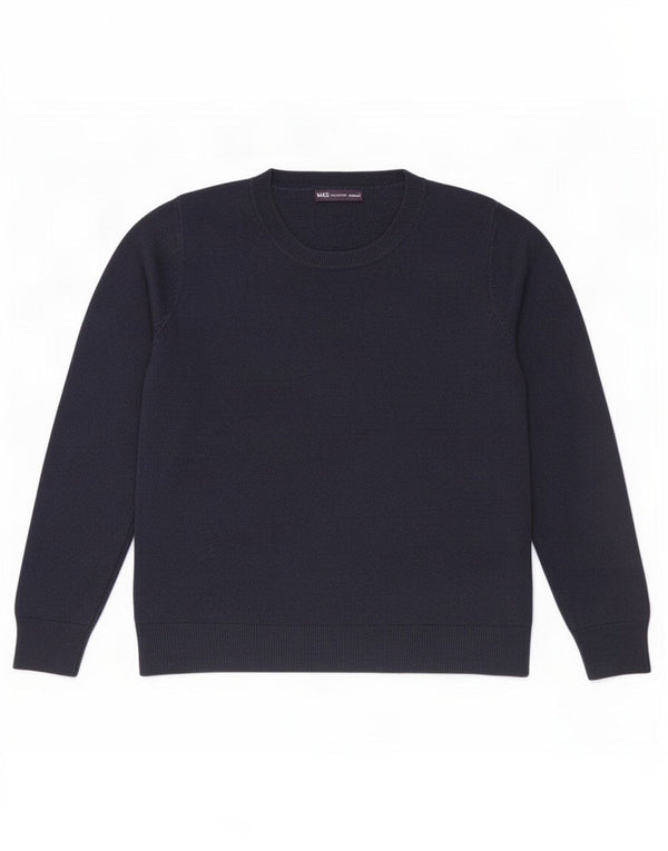 Maglione maglione con scollo a barca da donna Marks & Spencer UK 16 grande blu navy