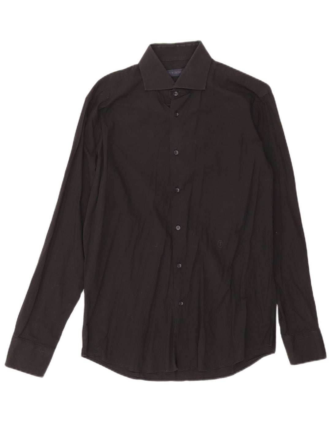 Camicia Trussardi Uomo Taglia 39 15 1/2 Media Cotone Nero