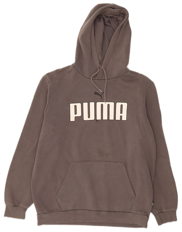 Felpa con cappuccio grafica da uomo Puma in cotone grigio medio