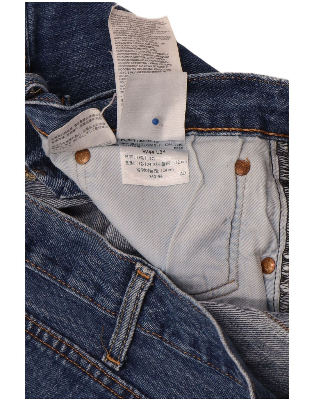Levi's Uomo 501 Jeans dritti W44 L34 Cotone Blu