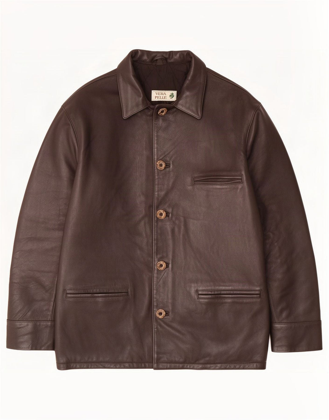 Giacca in pelle vintage da uomo IT 54 2XL Nera