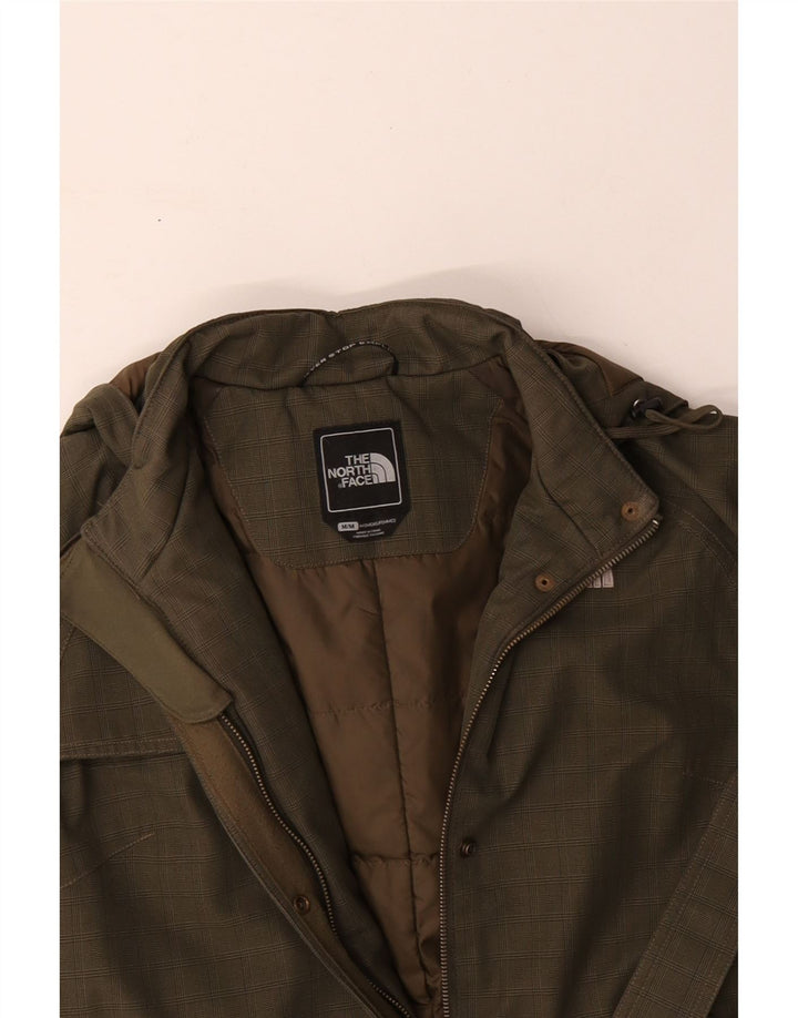 THE NORTH FACE Cappotto giacca a vento con cappuccio da donna UK 14 verde medio a quadri