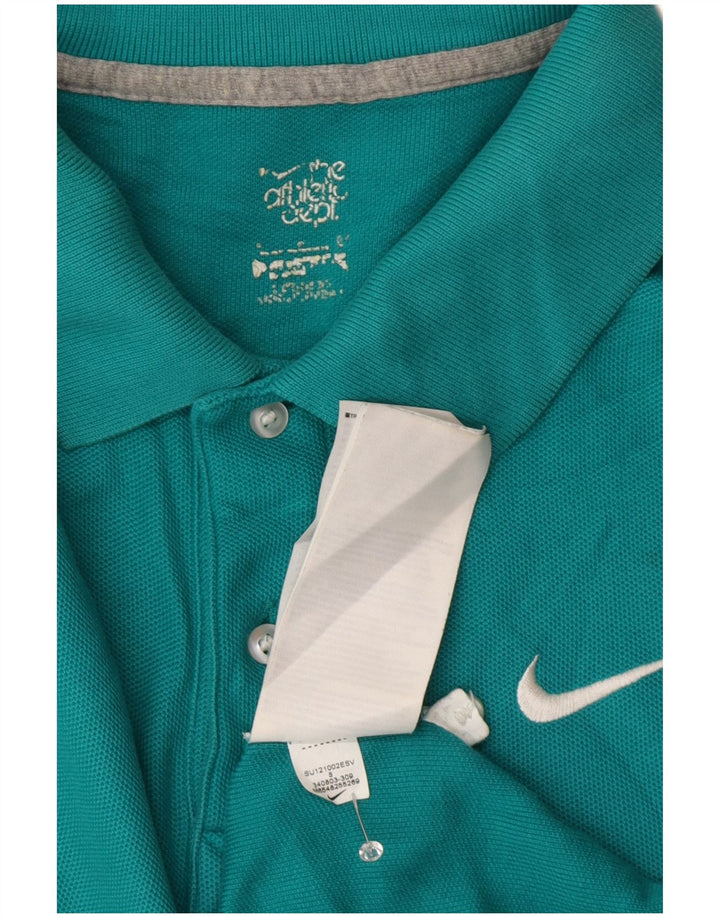 Polo Nike da uomo piccola in cotone turchese