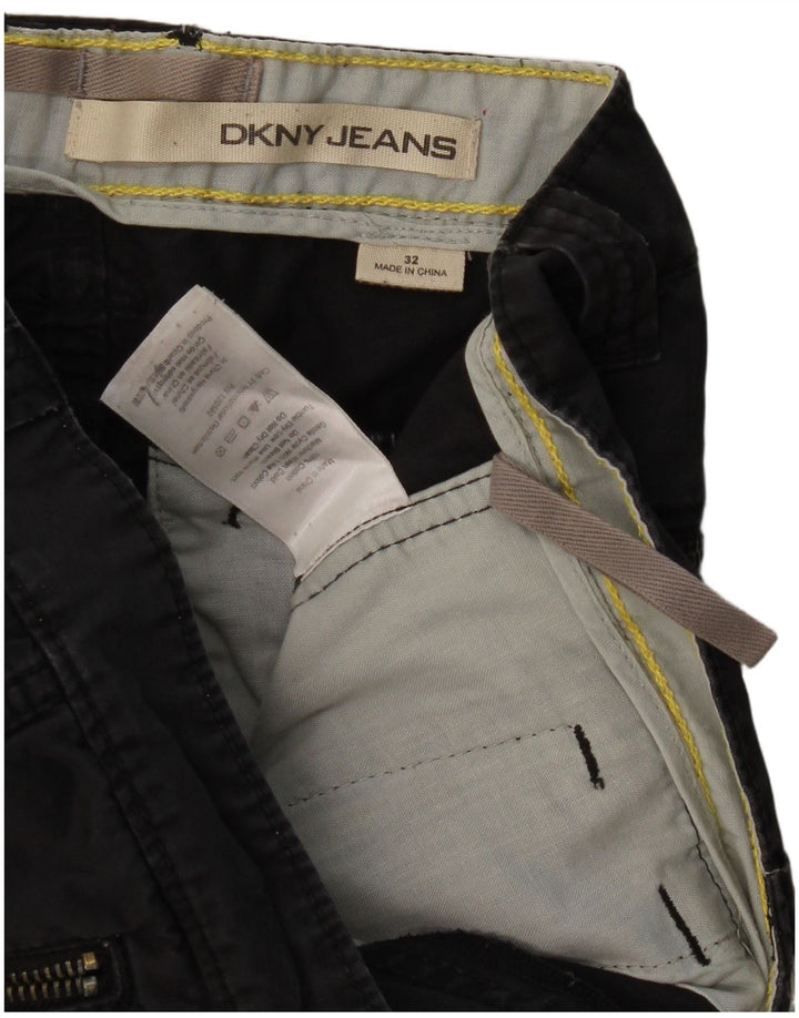 Pantaloni cargo dritti da uomo Dkny W32 L32 cotone nero