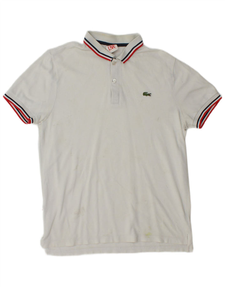 Polo da uomo LACOSTE taglia 4 cotone bianco medio