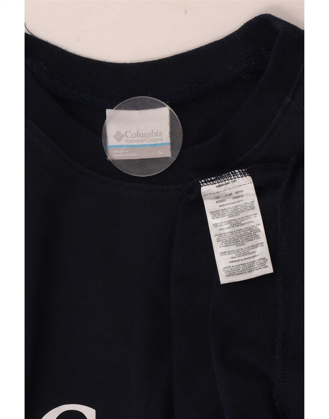 Felpa grafica da uomo Columbia, maglione grande, cotone blu navy