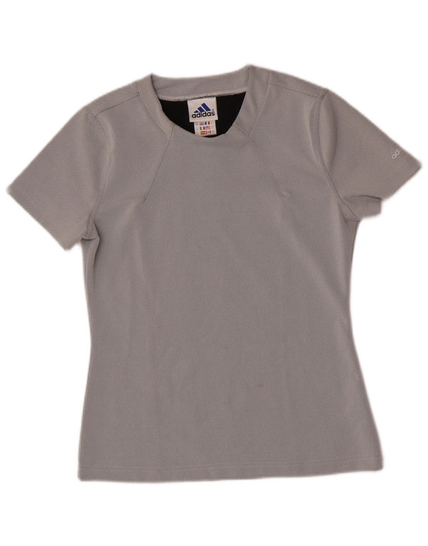 Adidas Womens T-Shirt Top UK 14 Large Grey Polyester Sports
