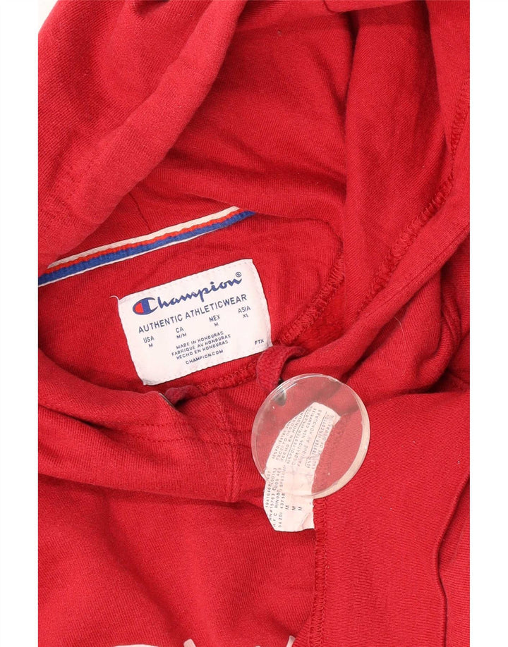 Felpa con cappuccio grafica da uomo Champion, poliestere rosso medio