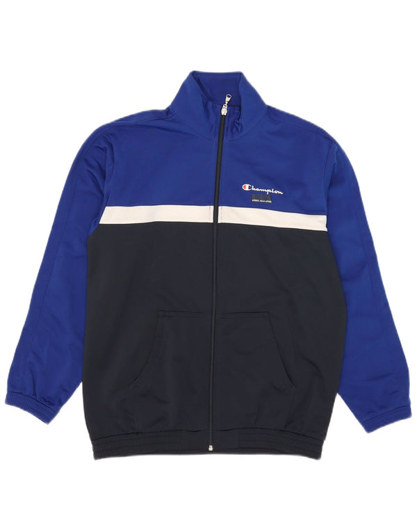 Giacca superiore della tuta da ragazzo Champion 13-14 anni XL Blu Colourblock