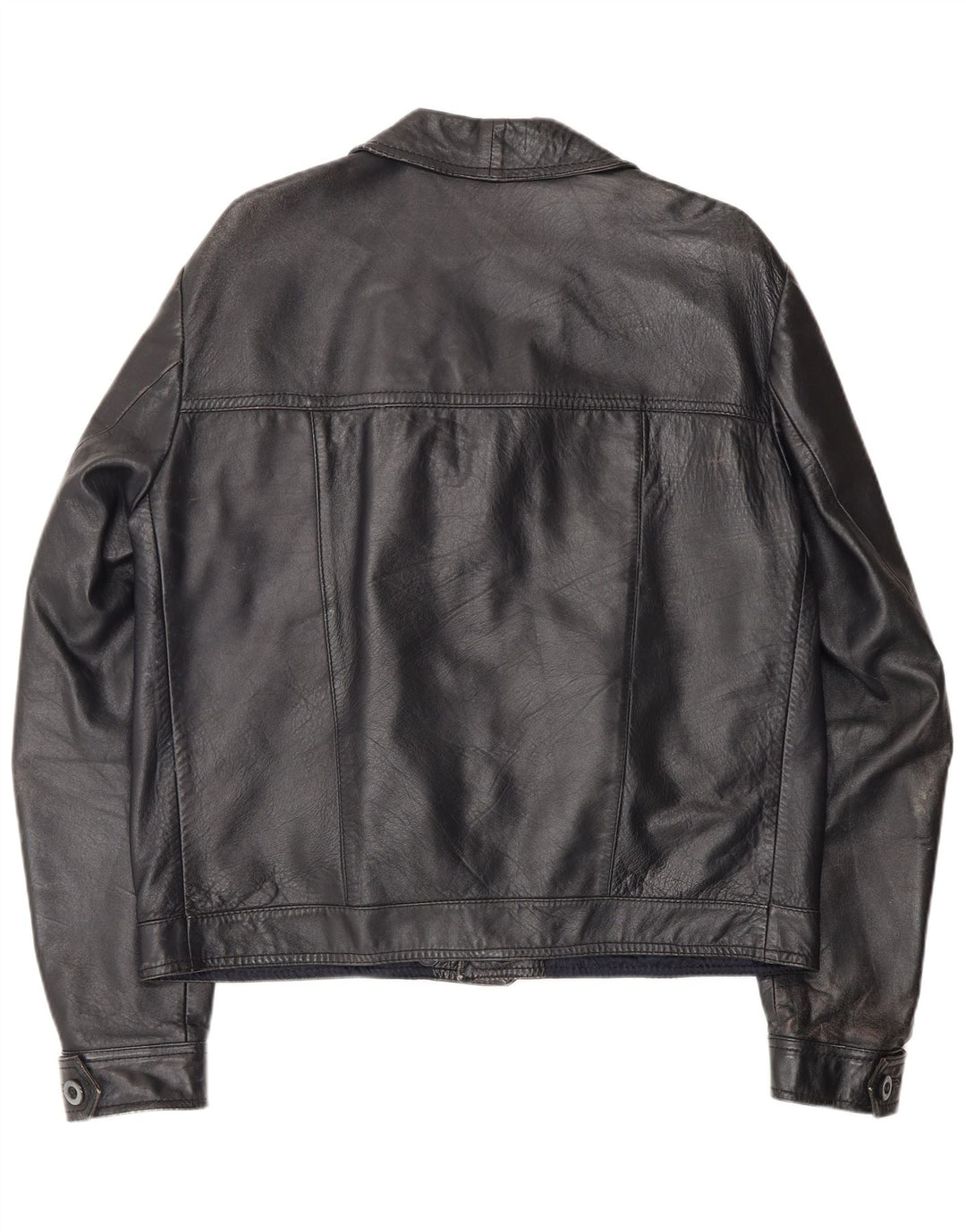 Giacca in pelle vintage da uomo UK 40 grande nera