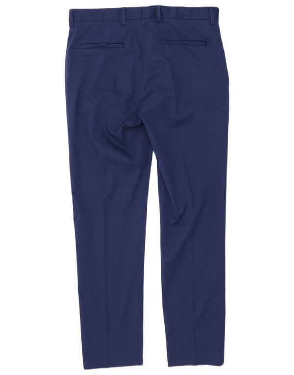 Pantaloni chino slim da uomo Zara EU 42 Large W32 L30 poliestere blu