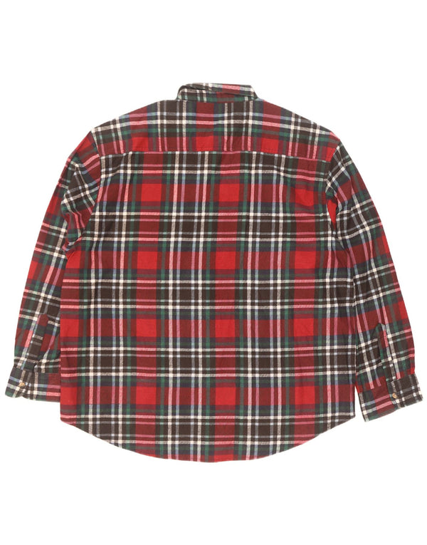 Camicia da uomo identica in flanella taglia 43/44 XL in cotone a quadri rossi