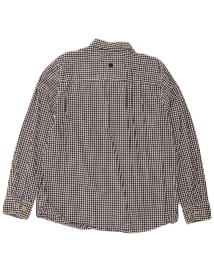 Camicia da uomo Fat Face XL in cotone a quadretti blu navy
