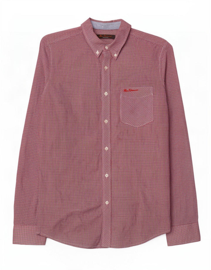 Camicia da uomo Ben Sherman piccola in cotone a quadretti rossi