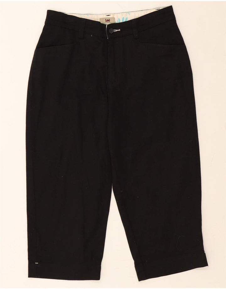 LEE Womens Straight Capri Trousers US 6 Medium W28 L18 Black Cotton Vintage Lee and Second-Hand Lee from Messina Hembry 