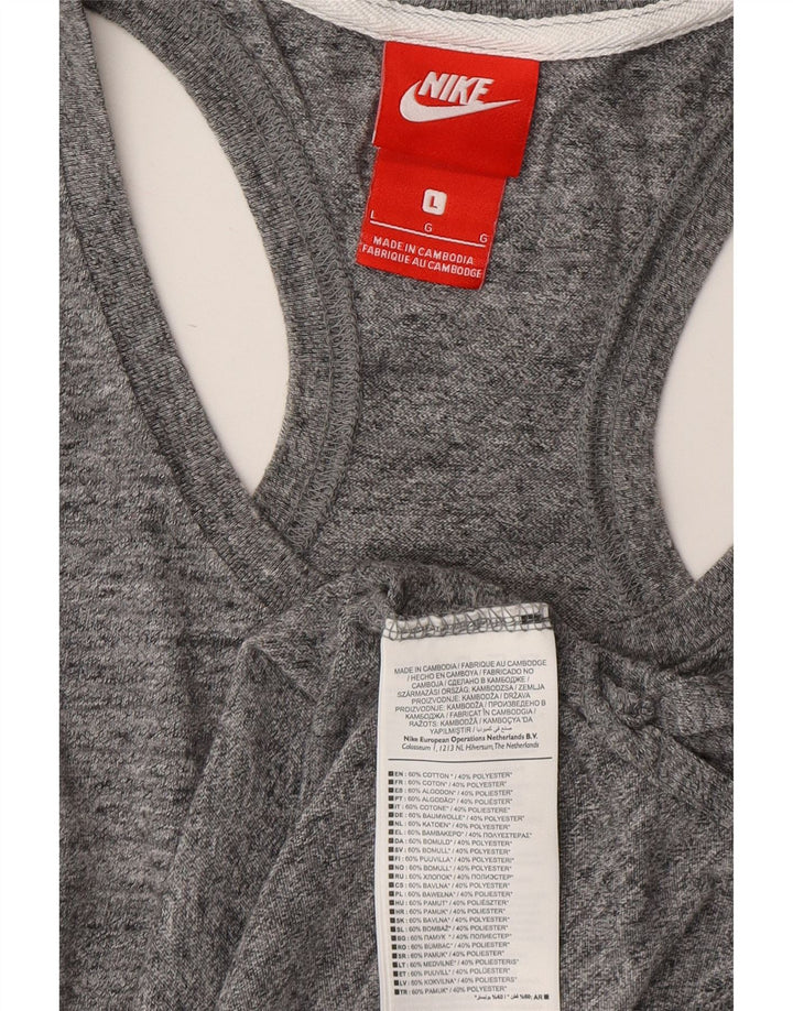 Canotta da donna NIKE UK 14 grande cotone chiazzato grigio