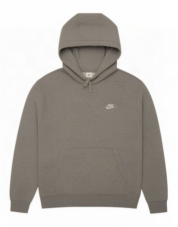 Felpa con cappuccio Nike da uomo, vestibilità ampia, cotone chiazzato grigio medio