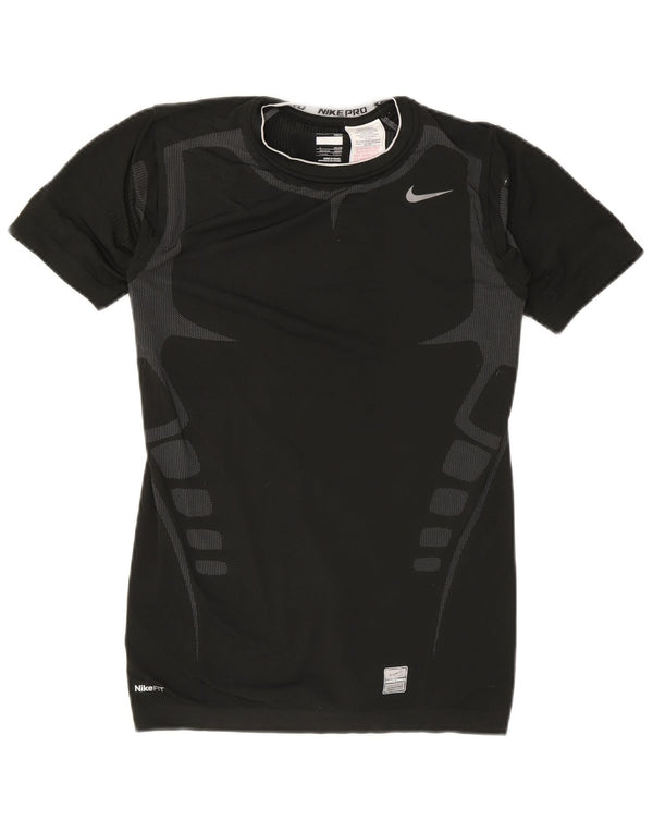 T-shirt da uomo Nike Top Large in poliestere color block nero