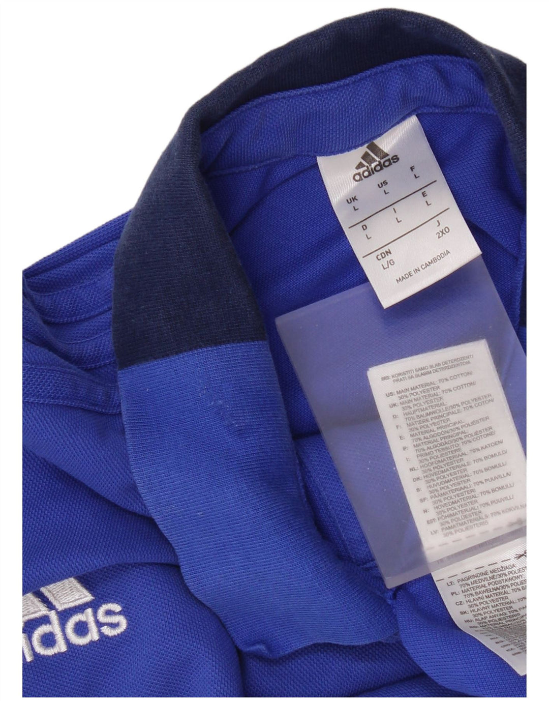 Polo Adidas Uomo Large Blu Cotone Sport