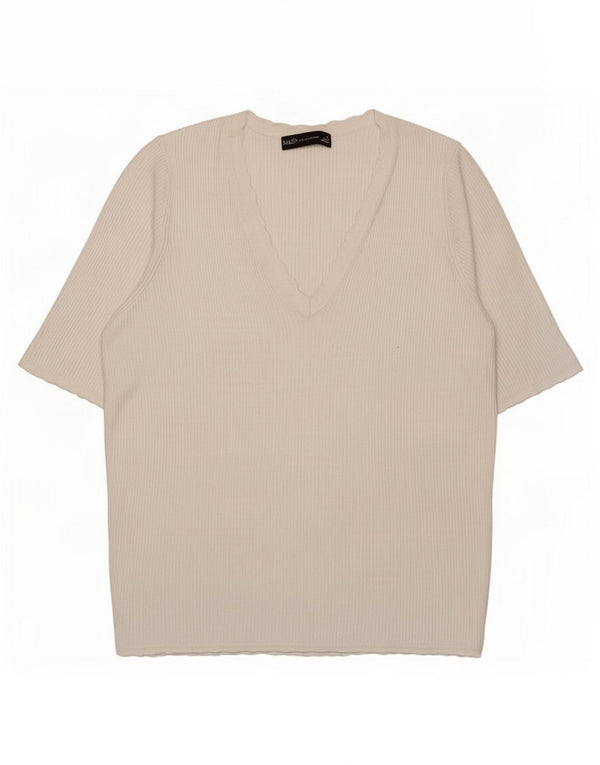 T-shirt da donna Marks & Spencer Top UK 14 Large bianca in viscosa