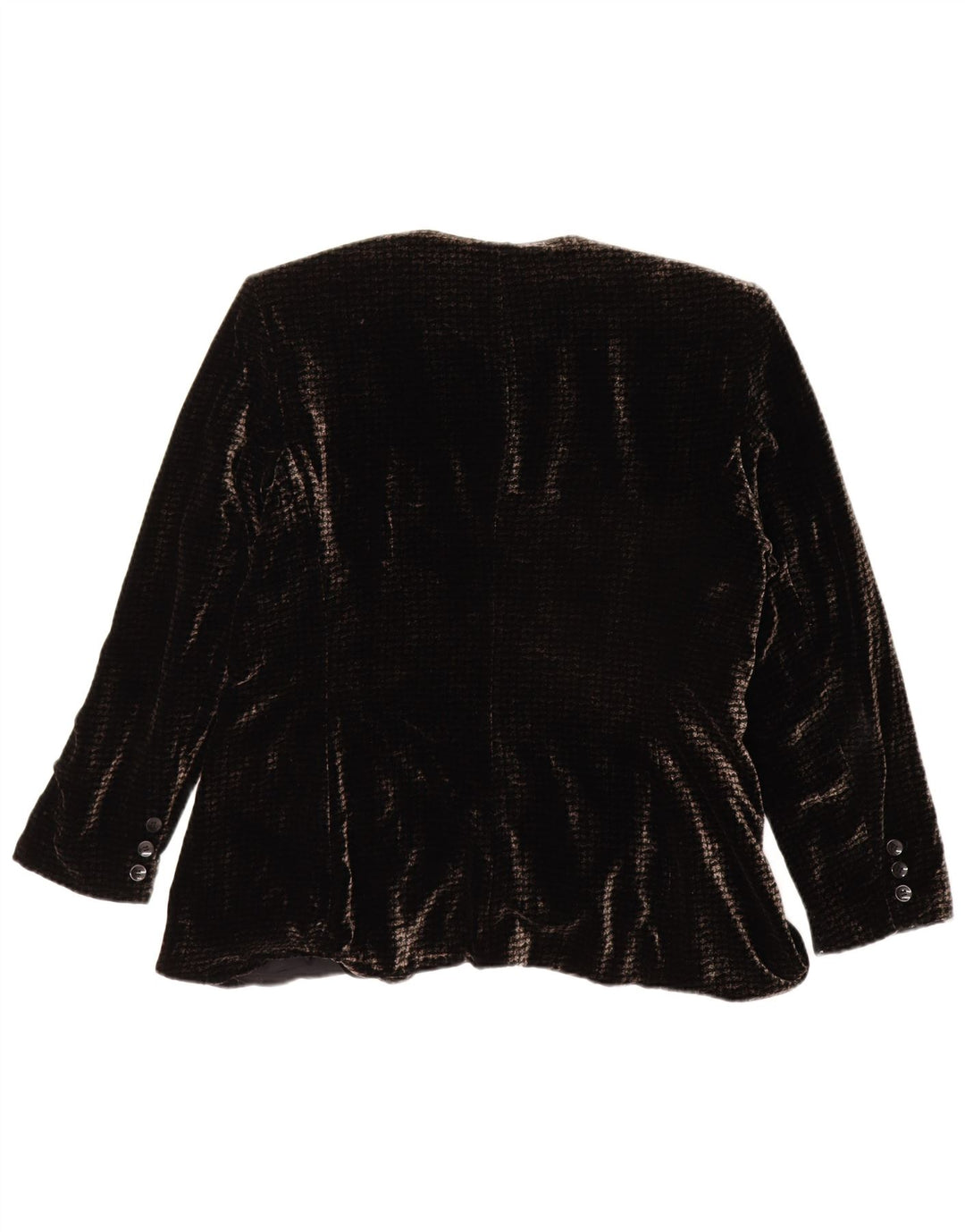 Giacca blazer in velluto a 2 bottoni da donna Jones New York UK 16 grande rayon nero