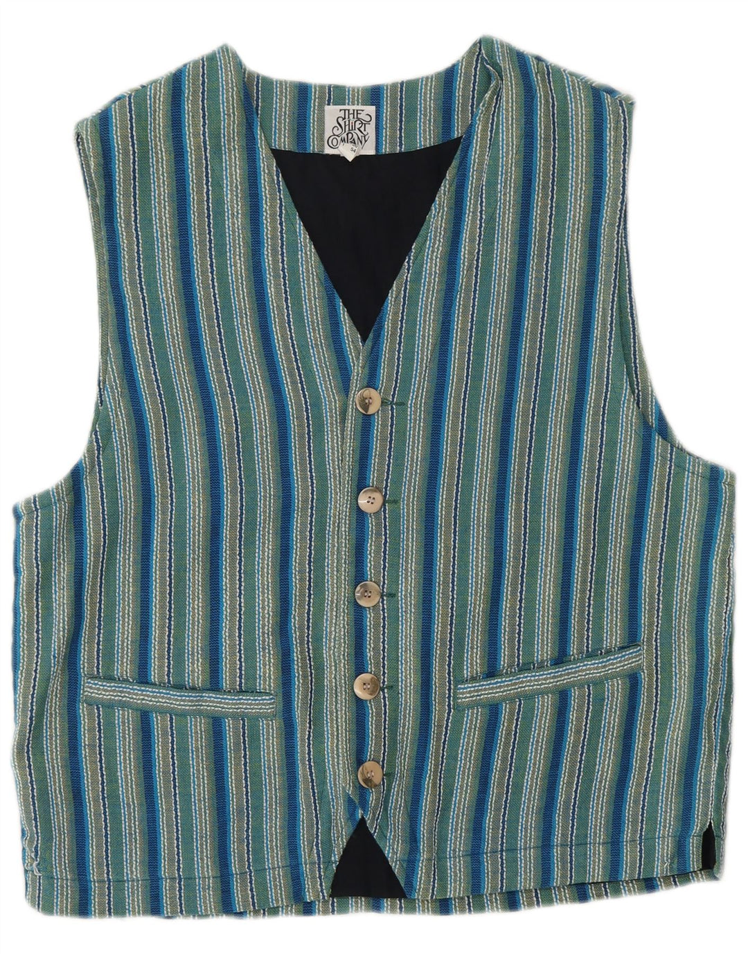 THE SHIRT COMPANY Gilet da donna UK 22 3XL Blu a righe